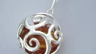 Silver Sphere with Amber Beads - lrg - wholesale.JewelleryMarketplace.co.uk