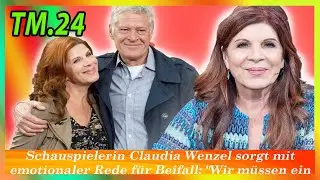 Schauspielerin Claudia Wenzel sorgt mit emotionaler Rede f&uuml;r Beifall Wir m&uuml;ssen ein Land werden!0859