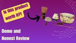 7-Piece Matcha Set with Matcha Bowl, Bamboo Whisk & Holder, Sifter, Tea Scoop & Rest, Kitty Pattern