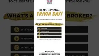 Happy National Trivia Day! 🧠🎉 Here's a mortgage-themed question for you: What is a mortgage broker?