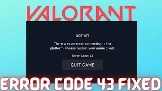Valorant VAL 43 Error Code (How to Fix Easily✔️) windows 10 2021 100% fix | valorant error 43
