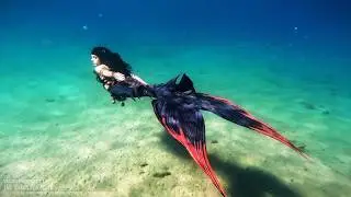 MERMAID SHADOW HUNTS FOR TREASURE (Swimming Underwater in my New Braveeer Silicone Mermaid Tail)