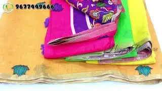 Offer_Sale 🔥 Yellow linen cotton saree with kalamkari pichwai design_Rs.480/-+$  Whatsapp:9677449666