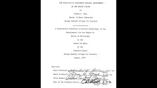 PhD Dissertation Topic: Choices.&ndash;You Had Better Love Your Topic!  Tom Rhea did!