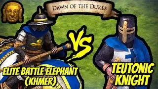 132 (Khmer) Elite Battle Elephants vs 200 Elite Teutonic Knights (Total Resources) | AoE II: DE