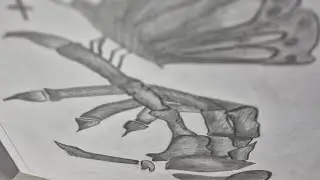 A little life rests on my hand 🦋. #drawing-8