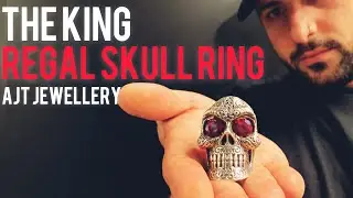 Silver Regal Skull Ring With Ruby Eyes | Worn By Arnold Schwarzenegger | AJT Jewellery
