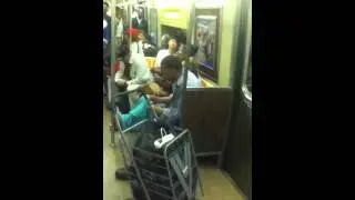 Homeless Man Goes Crazy On Train