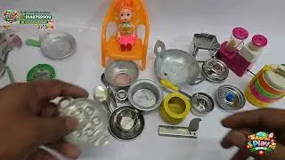Premium Kids Kitchen Set with Steel Utensils, Doll & Chair &ndash; Big Cooking Pretend Play Set