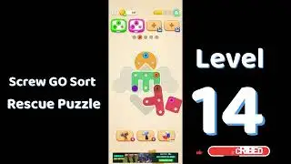 Screw GO Sort Level 14 | Screw Out & Pin Rescue Walkthrough 🔩🧩