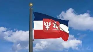 Banner of the Kingdom of Poland from the Sejm Chamber November Uprising (moving clouds)