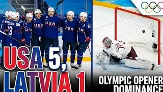 USA HOCKEY DOMINANCE! 🇺🇸 5-1 Victory vs Latvia | Olympic Highlights