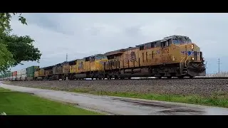 😎💪😎 12,000' (5+1) Union Pacific Double-Stack! (High-Def!) 👍