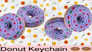 🍩 Crochet Donut keychain🍩||🔥Crochet Donut keychain tutorial🔥||क्रोशिया डोनट कीचेन कैसे बनाएं🍩😱
