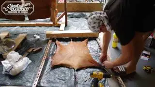 Raw hide preparation for atabaque  - Warning: a bit graphic