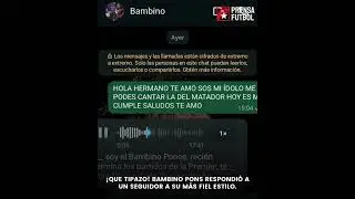 Bambino Pons se da el tiempo de responder mensajes de sus fans