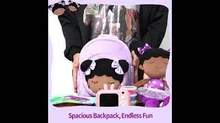 iFrodoll Personalized Deep Skin Tone Plush Dora Backpack for Kids Purple