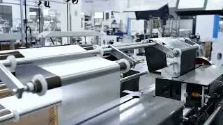 Automatic double lines T-shirt/flat bag on roll making machine