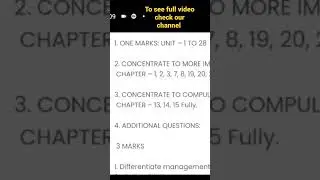 12th Commerce | Important Video | Must Watch