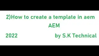 How to create a template in aem