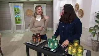 Set of 4 Illuminated Diamond Design Glass Votives by Valerie on QVC