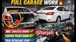 Garage Me Ful Kam 🔥 MG Car Chassis Band | Nissan Sentra Paint Job Done ✅ Nissan Tida Detailing Start