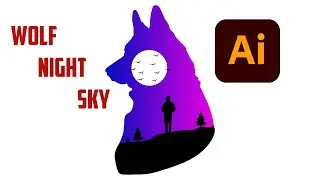 Adobe Illustrator Tutorial: Create a Vector Sky Wolf Silhouettes (HD)