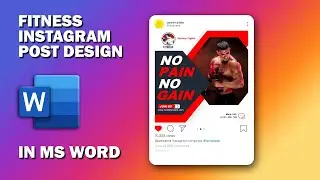 GYM/Fitness Instagram Promotional Post Design in MS Word | Download FREE Template