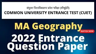 CUET (PG) MA Geography 2022 Question Paper