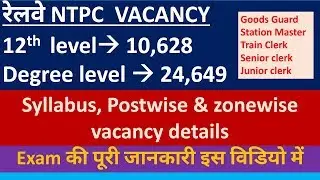 Railway NTPC 2019 Official Notification