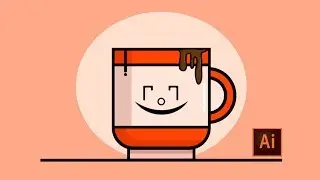 (Speedart) Drawing flat cup vector art for biginners : Adobe illustrator tutorial