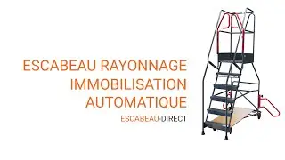 Escabeau rayonnage avec portillon de s&eacute;curit&eacute; et &agrave; immobilisation automatique