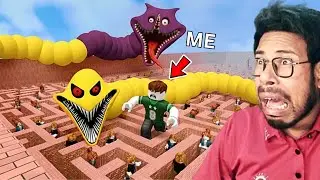 DON'T ENTER INSIDE THE HUNGRY WORM MAZE IN ROBLOX 😱