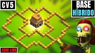 🔥 MELHOR LAYOUT PARA CV 5 🔥 (FARM E PUSH) CLASH OF CLANS  - COM LINK!!