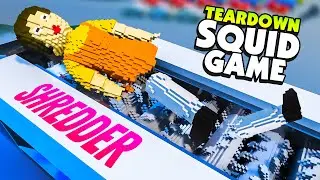 Crushing SQUID GAME DOLL In GIANT SHREDDER - Teardown Mods
