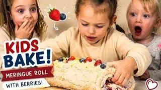 Family cooking time! 🍰 Kids Bake a Meringue Roll