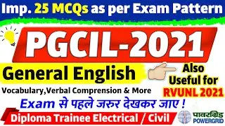 English for PGCIL Diploma Trainee Electrical Civil 2021 | Non-Tech for Power Grid All Region | RVUNL