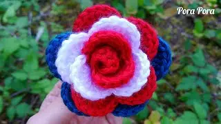 Crochet America Rose I Crochet Flower I 4th Of July Crochet Ideas