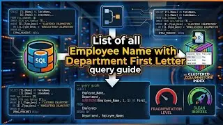 Write Query to list of all Employee names with department followed by the first letter