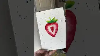 Как нарисовать клубнику акварелью за 10 минут #акварельнаяживопись #легкоеискусство #акварель