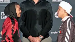CHOCOLATITO FLASHES EVIL SMILE AT REY MARTINEZ AT FIRST FACE OFF AS BOTH HUG & SHOW RESPECT!