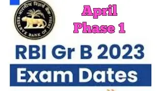 RBI Grade B 2023 Notification and Exam Date latest update, RBI grade B 2023 by #selfstudy