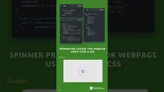 Spinner Pre-Loader for Website - Using 