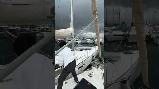 Швартовка в сильный ветер Beneteau Docking Storng wind