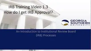 IRB Training Video 1 3