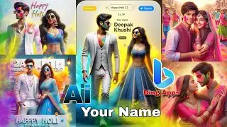 Ai Holi Images generate 🔫Ai Se Holi Images kaise banaye🔥 Instagram trending Holi reel😱 editing Bing