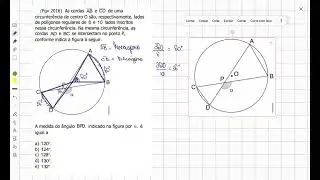 (FGV 2016) As cordas AB e CD de uma circunferência[ÂNGULOS NA CIRCUNFERÊNCIA]