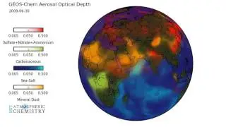 GEOS-Chem chemical transport model aerosol visualization