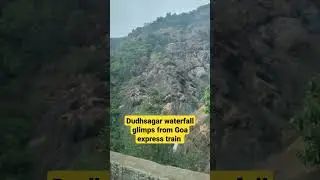Dudhsagar waterfall glimps from Goa express train #dudhsagar #goa #goaexpress #waterfall