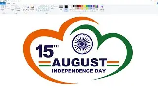 How to draw in Ms Paint | Independence day Drawing | Independence Day Poster Making.